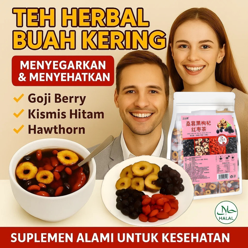 

✨COD + Pengiriman 24 Jam✨ 【Penyelamat Larut Malam】 Teh Goji Berry Hitam, Mulberry, Dan Kurma Merah / Teh Goji Berry Hitam Premium / Teh Bunga Kesehatan Alami / Baik Untuk Pemulihan Malam Hari / Kesehatan Internal