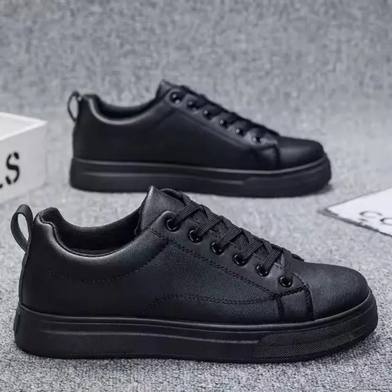 Sepatu Hitam Pria dan Wanita Sneakers Polos