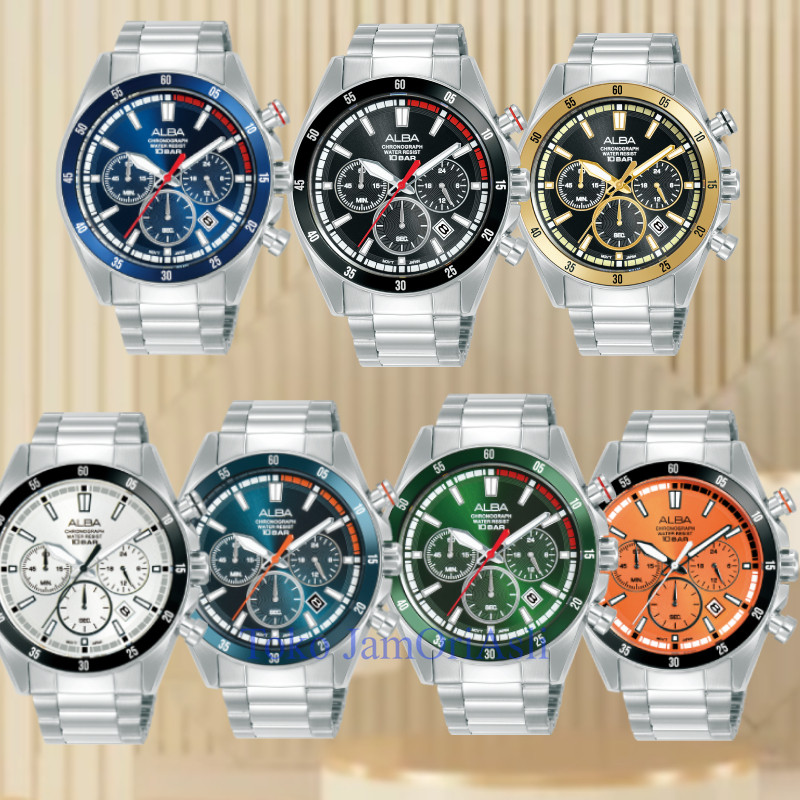 Promo Original Jam Tangan Pria ALBA AT3J29X1/AT3J25X1/AT3J27X1/AT3J2 Chronograph Garansi Resmi