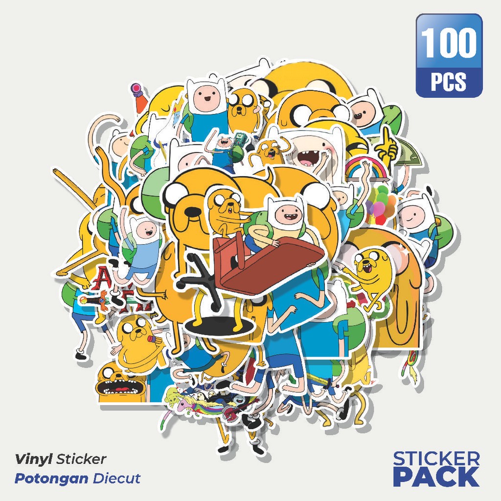 

MURAH 100 PCS Stiker Kartun Adventure Time With Finn & Jake Waterproof Aesthetic- Untuk Laptop, Motor, dan Helm - Paper Stationery Pack
