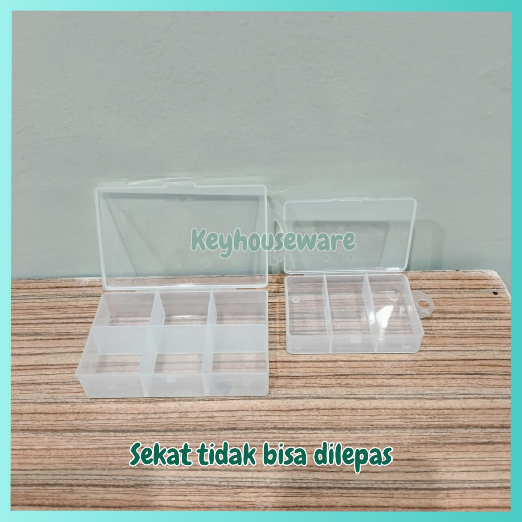 Kotak Plastik 3 Sekat / Kotak Plastik 6 Sekat Mini / Kotak Obat / Kotak Manik Manik