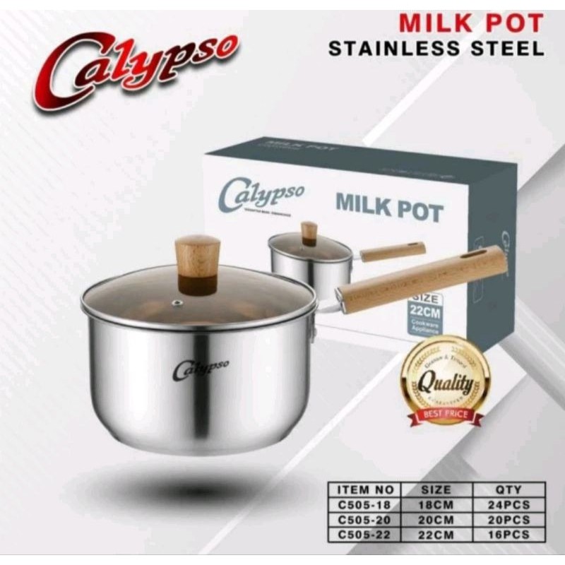Panci susu milk pot calypso / panci gagang kayu calypso / saucepan calypso Original