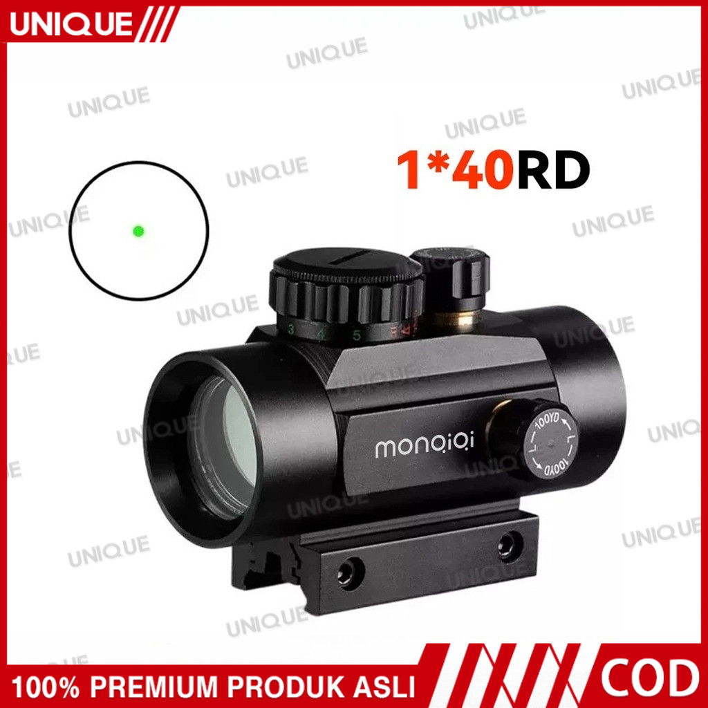 [COD] UNIQUE Laser Red Dot Green dot hologram metal RD Red dot 1X40/ Red dot 1X40 / REDOT 1X40 RD / 