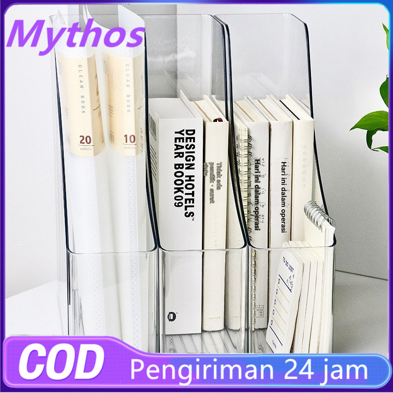 Organizer Box File Meja Kantor Rak Buku Organizer Meja Akrilik 4 Sekat