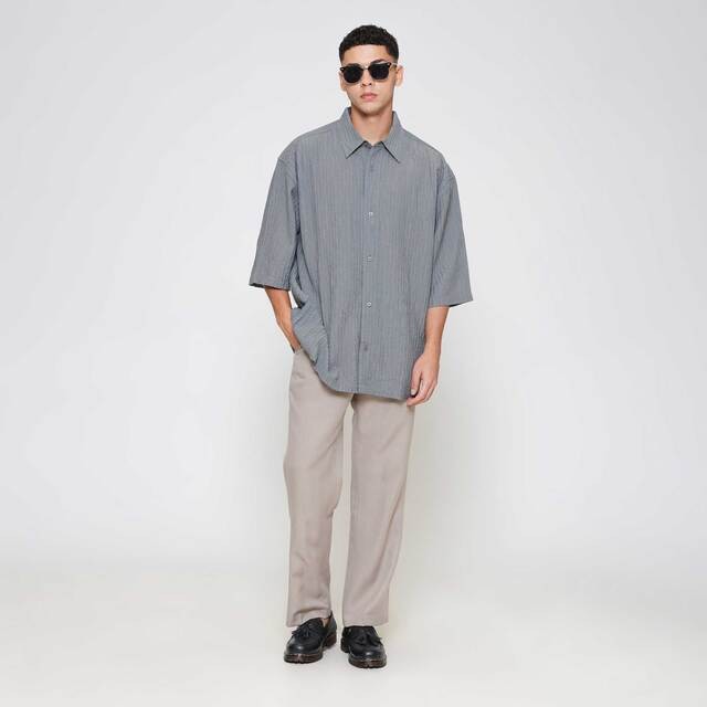 ZES Textured Kemeja Oversized Pria KMD211 122539790