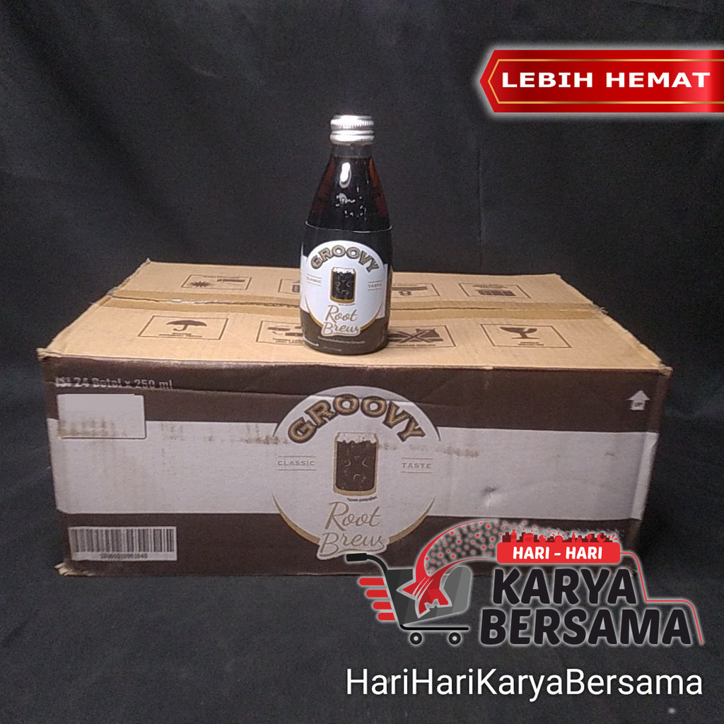 

MINUMAN RINGAN BERKARBONASI GROOVY ROOT BREW RASA SARSAPARILLA PACK 24'S X 250ML.