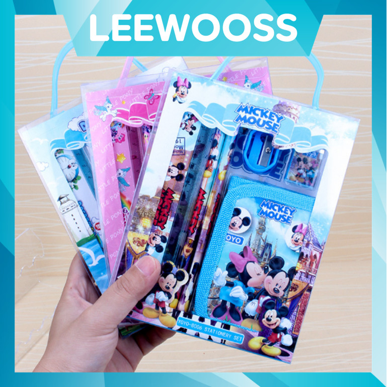 

LEEWOOSS S5926 Paket Alat Tulis + Dompet Anak Alat Tulis Set Karakter Stationery Set Alat Tulis Set 6 in 1 Hadiah Souvenir