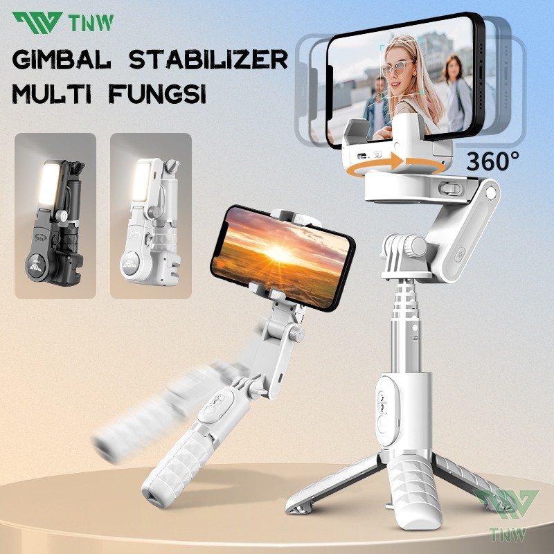 TNW-Q18 Gimbal Stabilizer Handphone Gimbal Hp Stabilizer Tongsis Hp Bluetooth Tripod