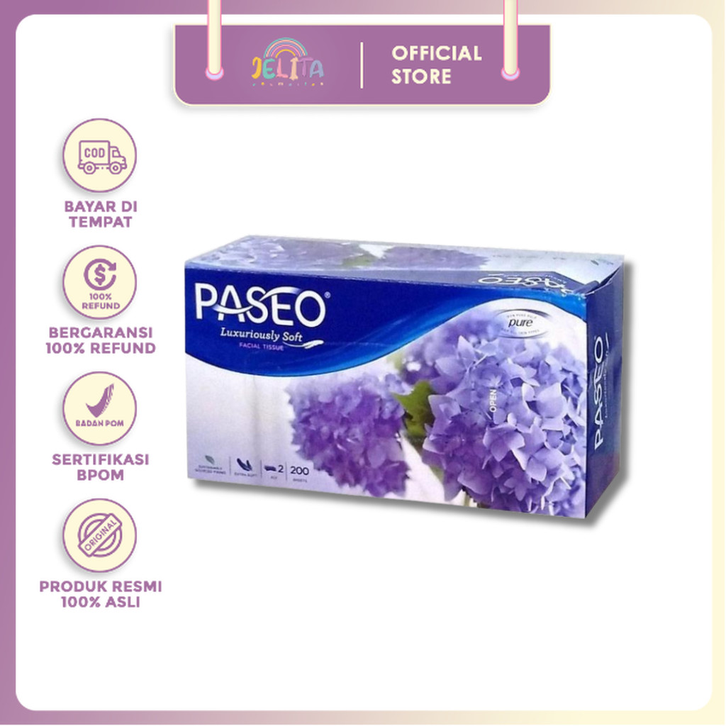 JBH - Tissue Paseo elegant facial box 200 sheets/Tisu wajah Paseo kotak 200s