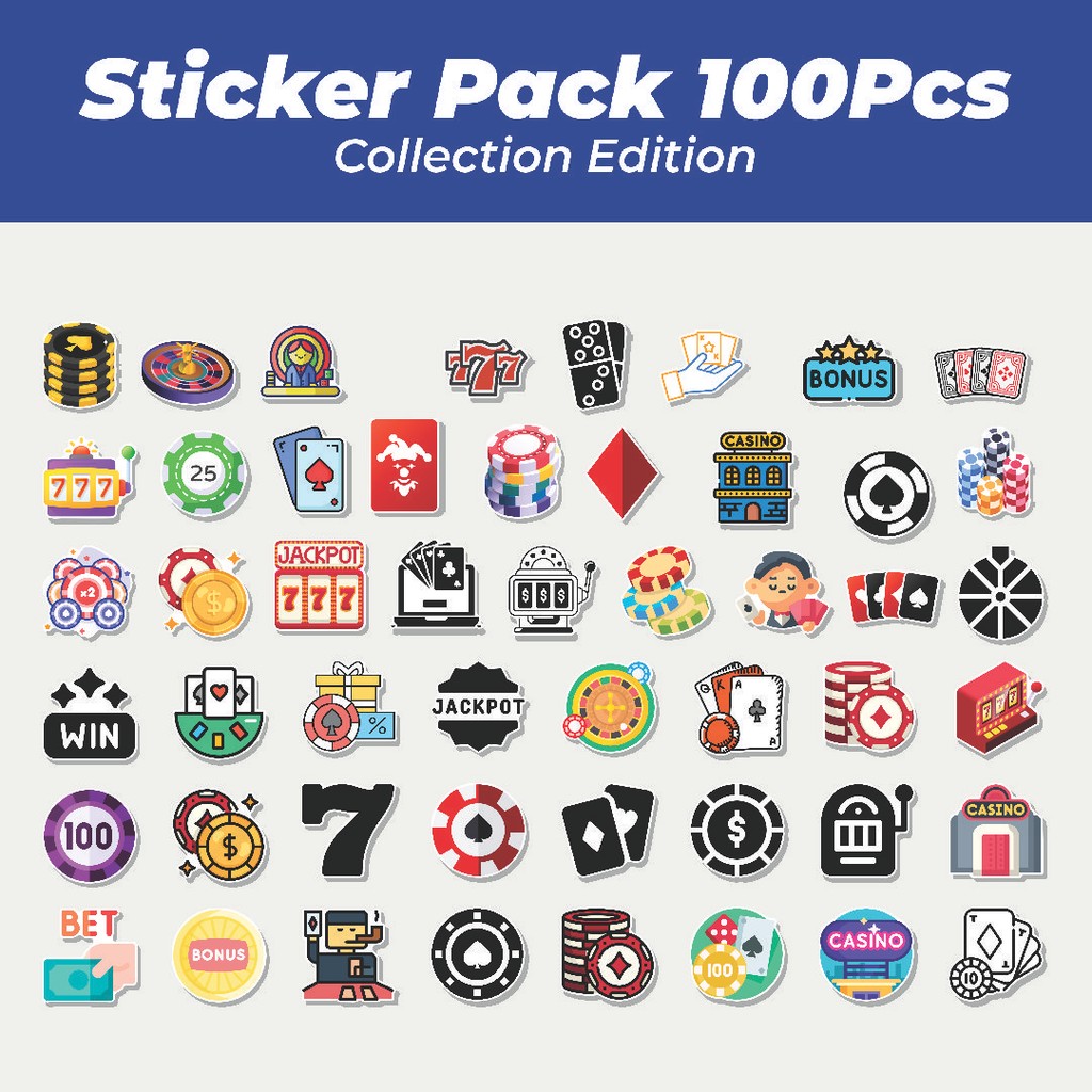 

Hot Stiker Casino Lucu Anti Air Stikers Berperekat Waterproof Sticker Decal Buat Motor Helm Buku Journal Koper Casing HP Laptop Botol Minum