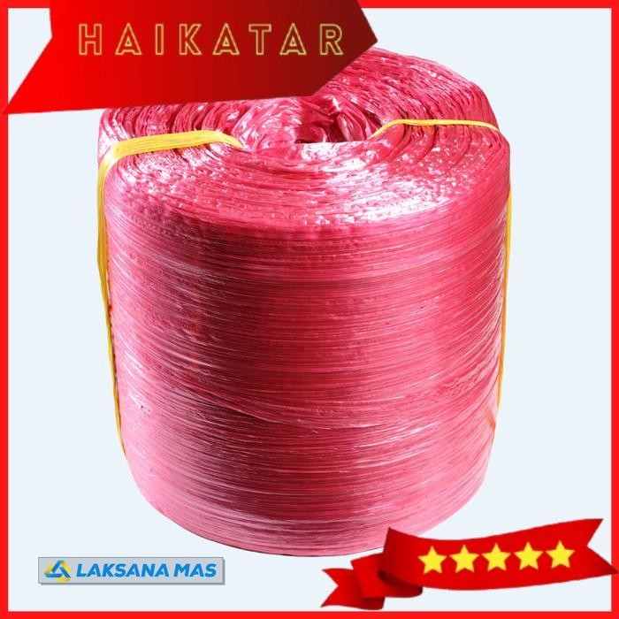 Tali Rafia Plastik Laksanamas Super Warna Glossy Merah/Biru/Kuning/Hijau/Ungu/Oren - Merah