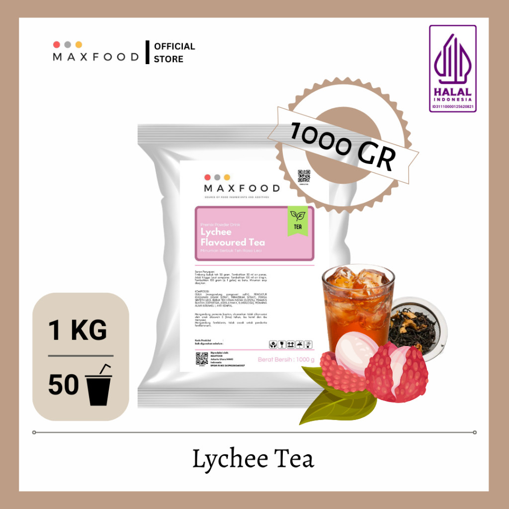 

MAXFOOD - Lychee Tea/ Teh Leci/ Bubuk Minuman Teh Rasa Leci