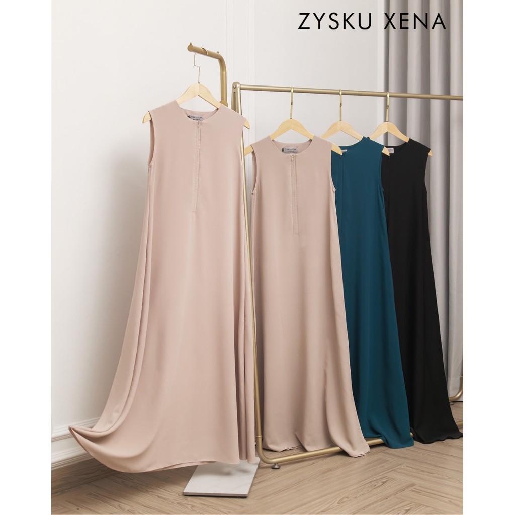 Zysku Xena | Airi Basic Sleeveless Dress - 4 Warna | Gamis Tanpa Lengan Polos