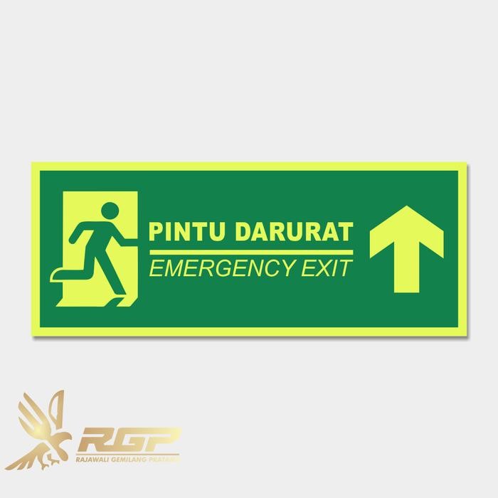 

Safety Sign Darurat - Jalur Evakuasi/Exit Akrilik & Sticker Fosfor - 1, 30x10cm