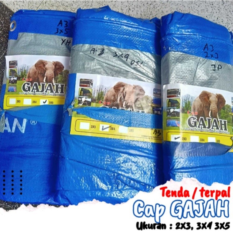Terpal Tenda Cap Gajah / Terpal Plastik / Terpal Biru / Terpal Murah / Terpal Tenda