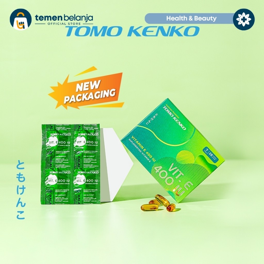 [ FLASH SALE ] Tomo Kenko Tomokenko Natural Vitamin E 400 IU Kemasan Strip 4 Soft Capsule