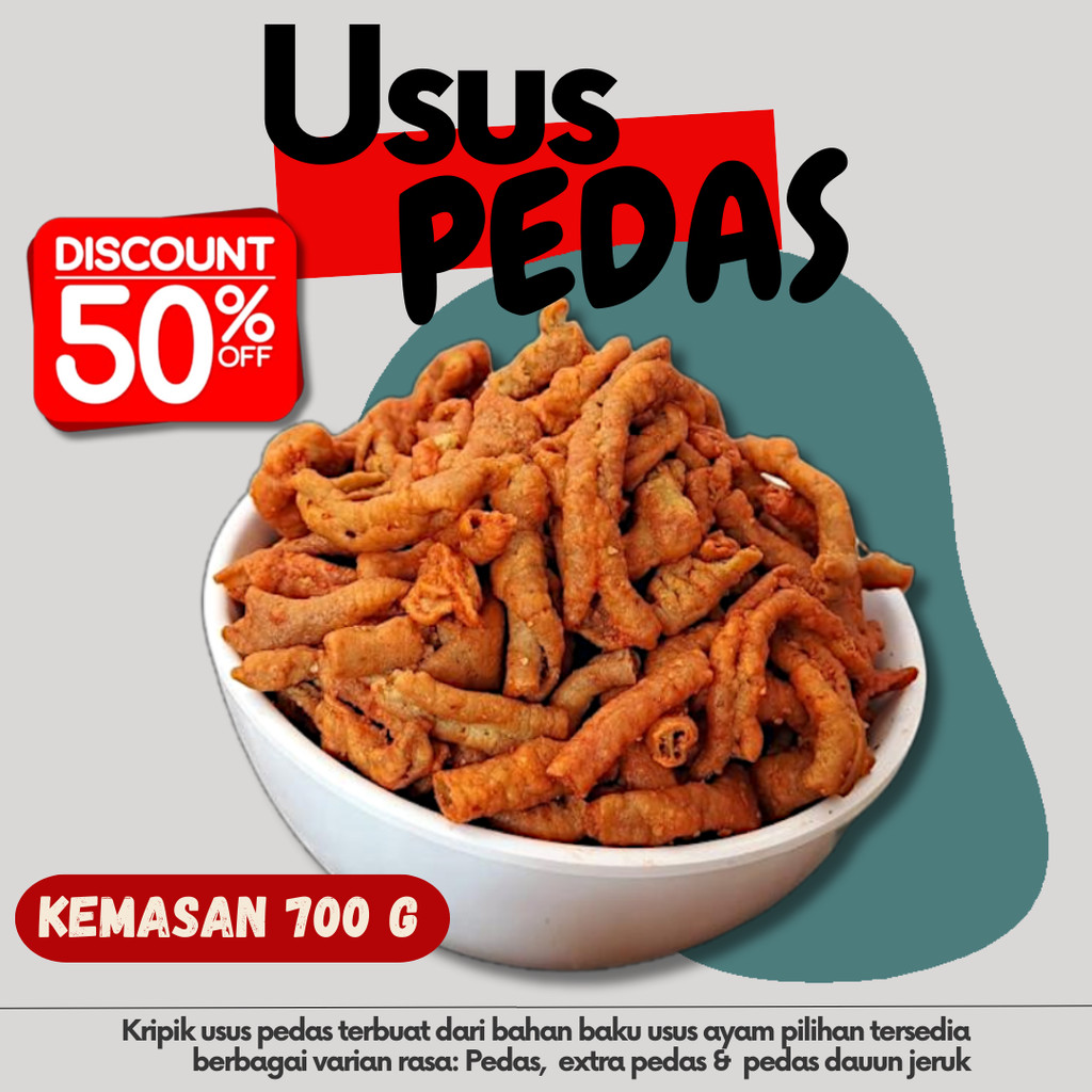 

Keripik Usus Ayam Crispy - usus krispy renyah Pedas Daun Jeruk 700gr