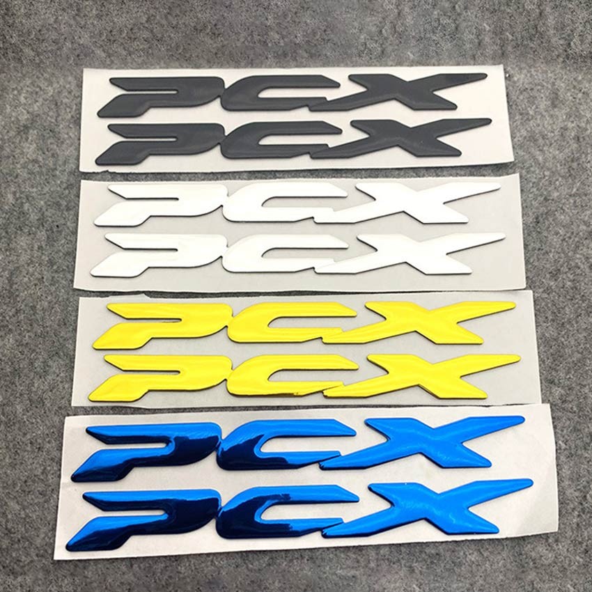 DOT SAE Emblem 3D PCX Honda Sticker Stiker Timbul Motor PCX-150 PCX-160 Multicolors Merah Silver Ema