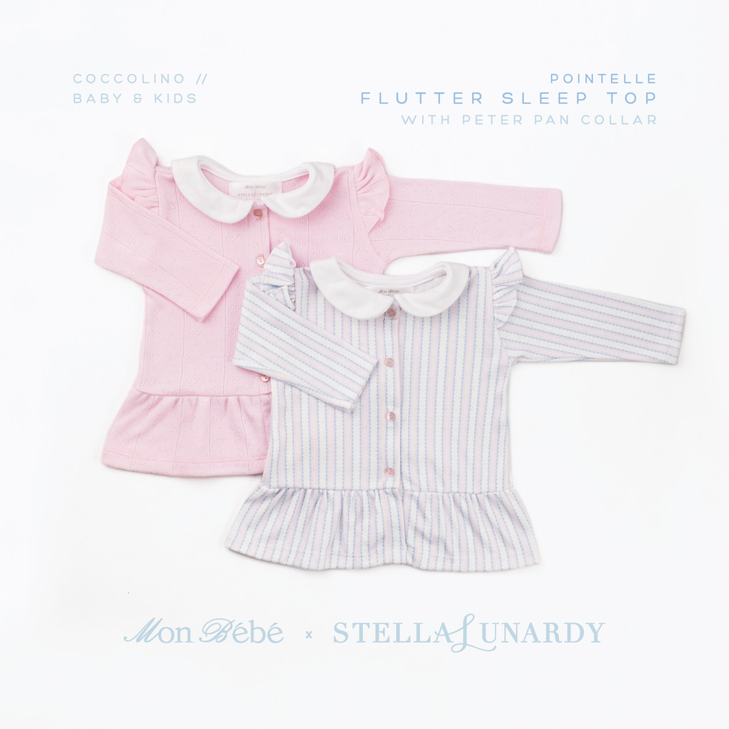 Mon Bébé x Stella Lunardy - Coccolino Baby & Kids Girl POINTELLE Flutter Sleep Top Pack (with Peter 