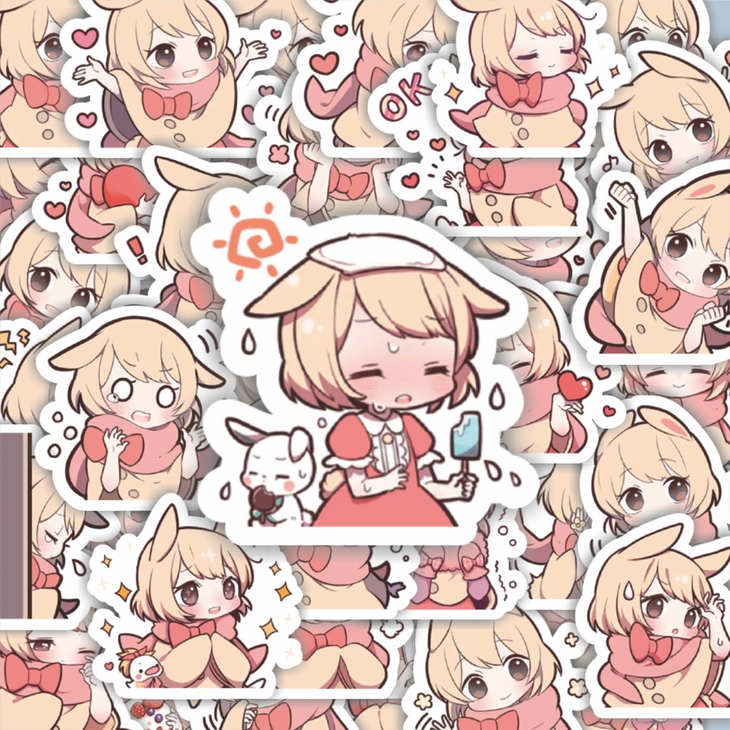 

100PCS Lucu Stiker Funny Character Cute Bunny Girl Stiker Aesthetic Stiker Anti Air Stikers Berperekat Waterproof sticker decal buat Motor Helm Buku Journal Koper Casing HP Laptop Botol Minum Hadiah anak