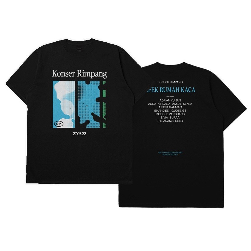 T-Shirt Band Efek Rumah Kaca Konser Rimpang 2023 Black Bahan Tebal 24s premium standar distro