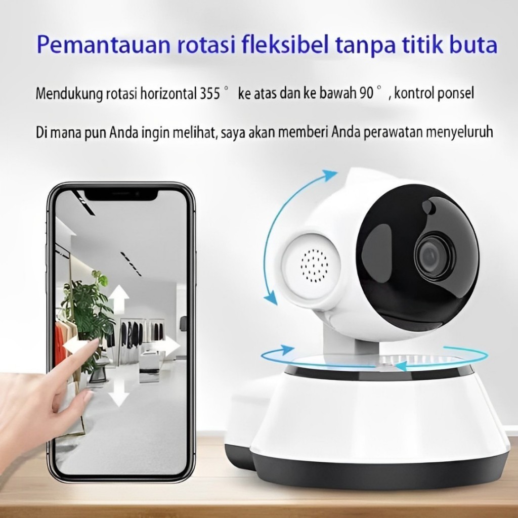 MKC KIMISO Q3S Kamera CCTV Sambungan Ke HP V380 Panaroma 360 Kamera HD 7300P