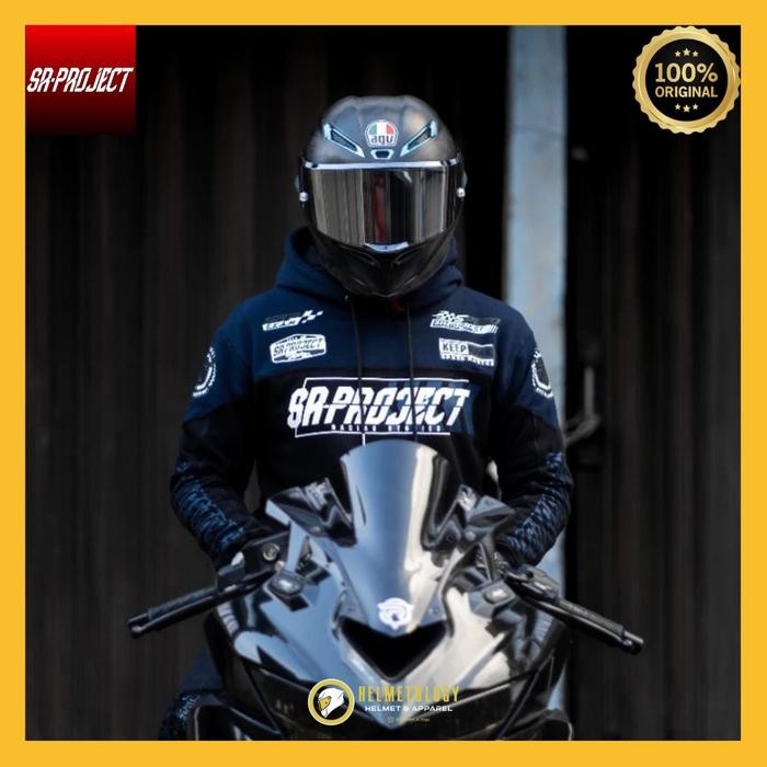 SR Project Racing Stories Navy Hoodie Casual Jaket Motor Original