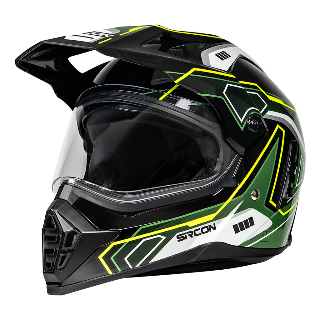 Cargloss Sircon Supermoto Venturo Helm Full Face - Green