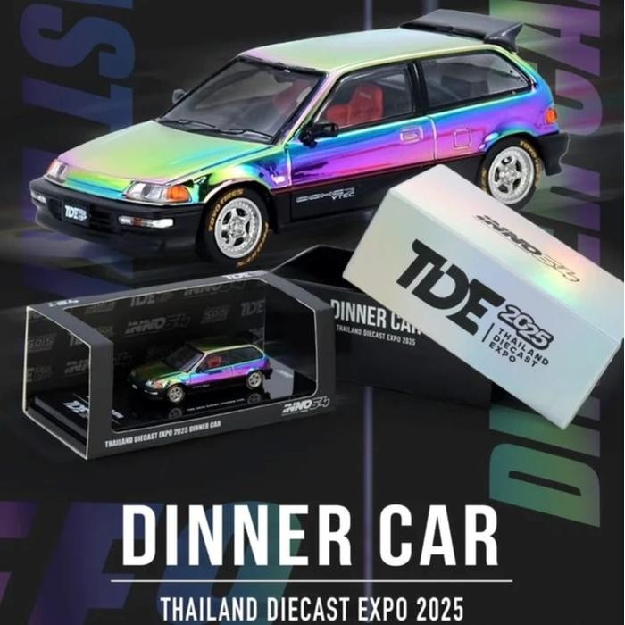 IN64-EF9-TDE25DC - INNO64 Honda Civic SIR (EF9) Dinner Edition Thailand Diecast Expo | TDE2025