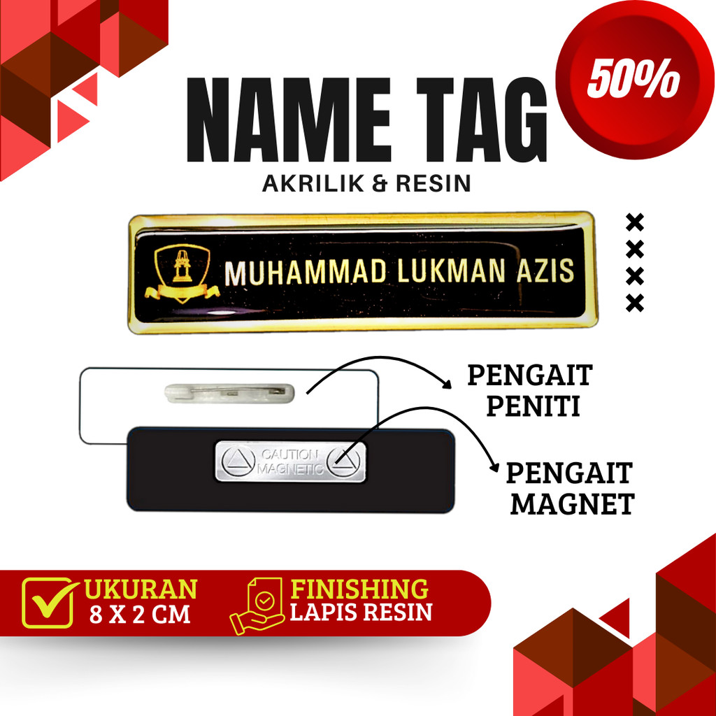 Nama Dada Plus Pin Korpri Nama Dada Kuningan Pin Korpri