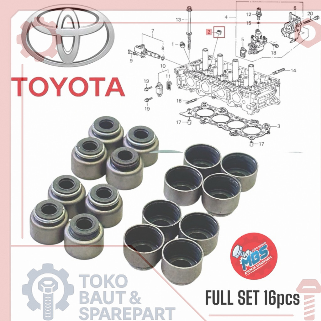 Seal Klep Sil Valve Avanza Xenia Rush Granmax Terios Set Isi 16Pc