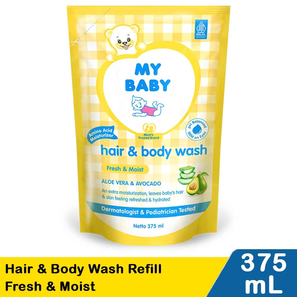 MY BABY HAIR & BODY WASH REFILL FRESH & MOIST 375mL