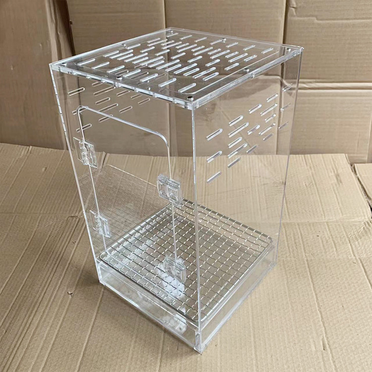 Custom Size & Logo Acrylic Reptile Box Cage Transparent Reptile Breeding Box Reptile Terrarium Tank 