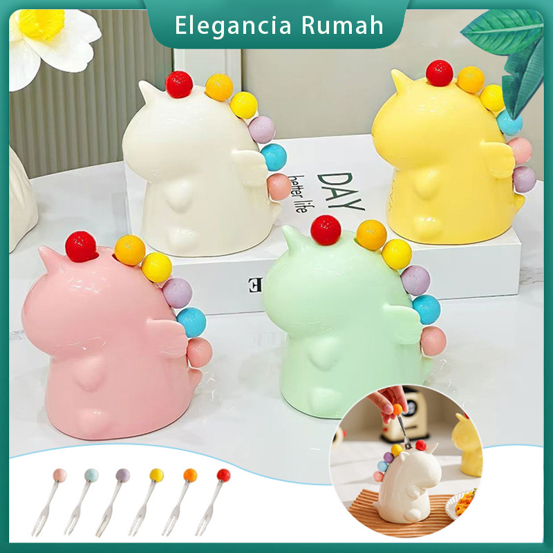 Set Garpu Buah 6in1 Garpu Buah Stainless Steel Garpu Buah Set Unicorn Lucu Garpu Buah Garpu Dessert