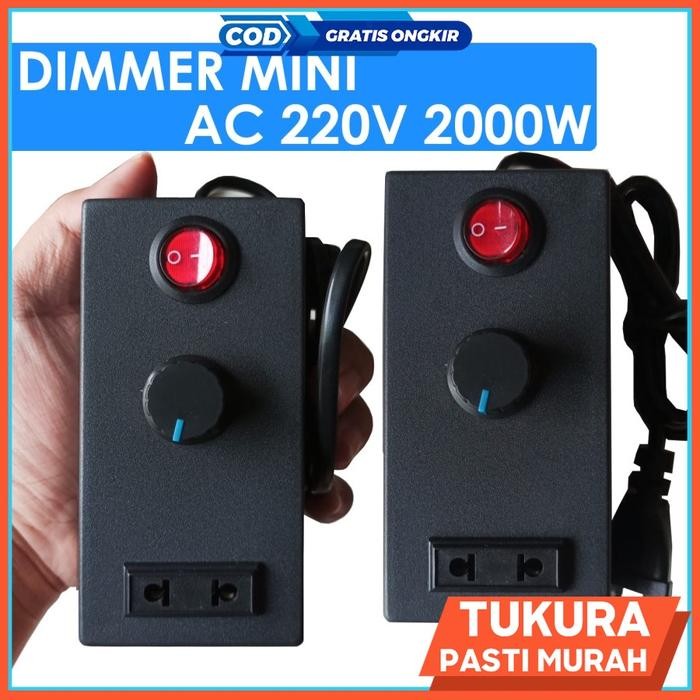 Dimmer Mini AC 220v 2000 watt Pengatur Dinamo Motor Bor Gerinda