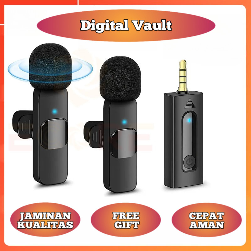 Ecore Mic Wireless 3.5mm Lavalier Mikrofon Siaran HP Microphone Wireless Pengurangan Kebisingan Mini