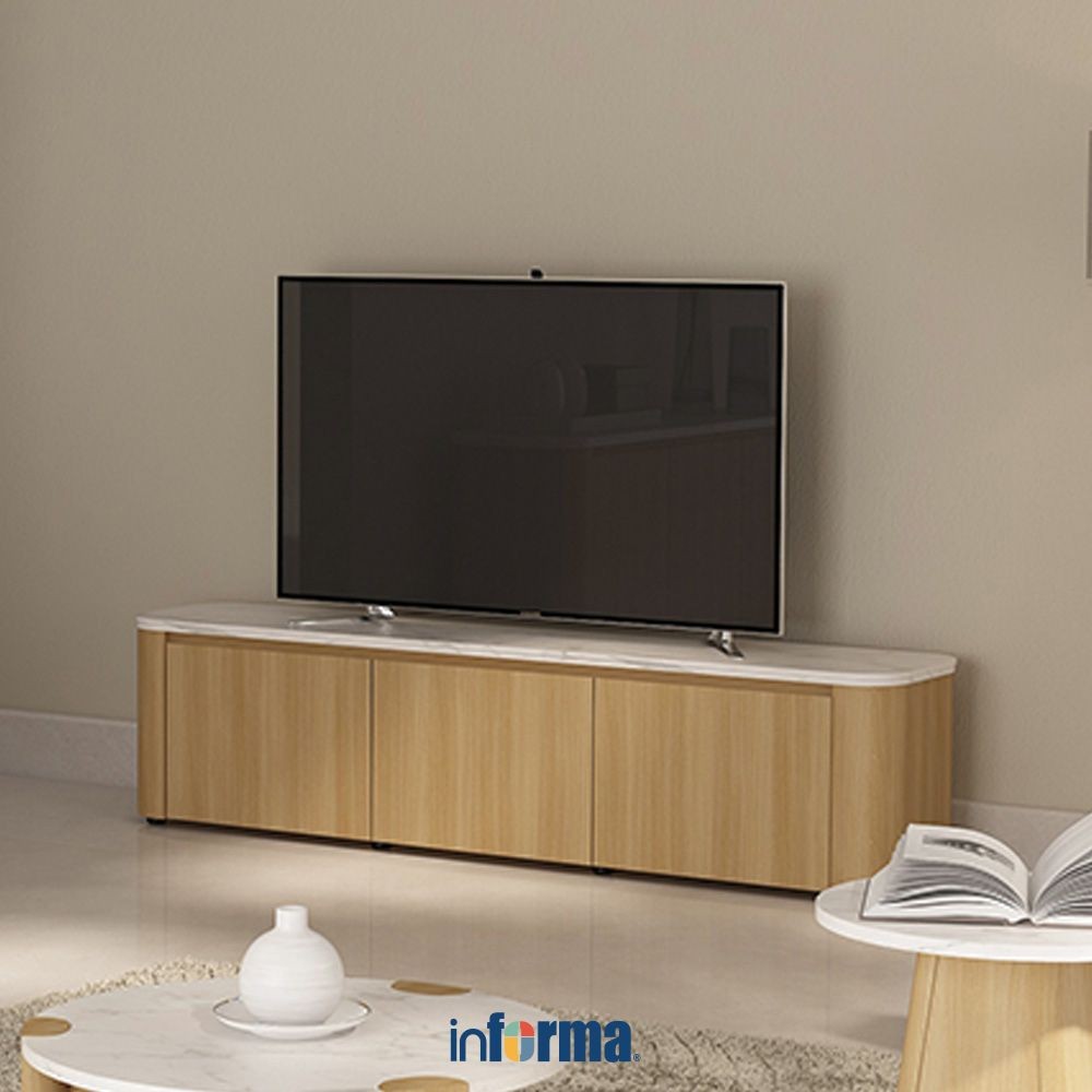 Informa Carlson Rak Tv - Putih Oak Meja Tv Bufet Tv Lemari Tv Kabinet Tv Konsol Tv Tempat Tv