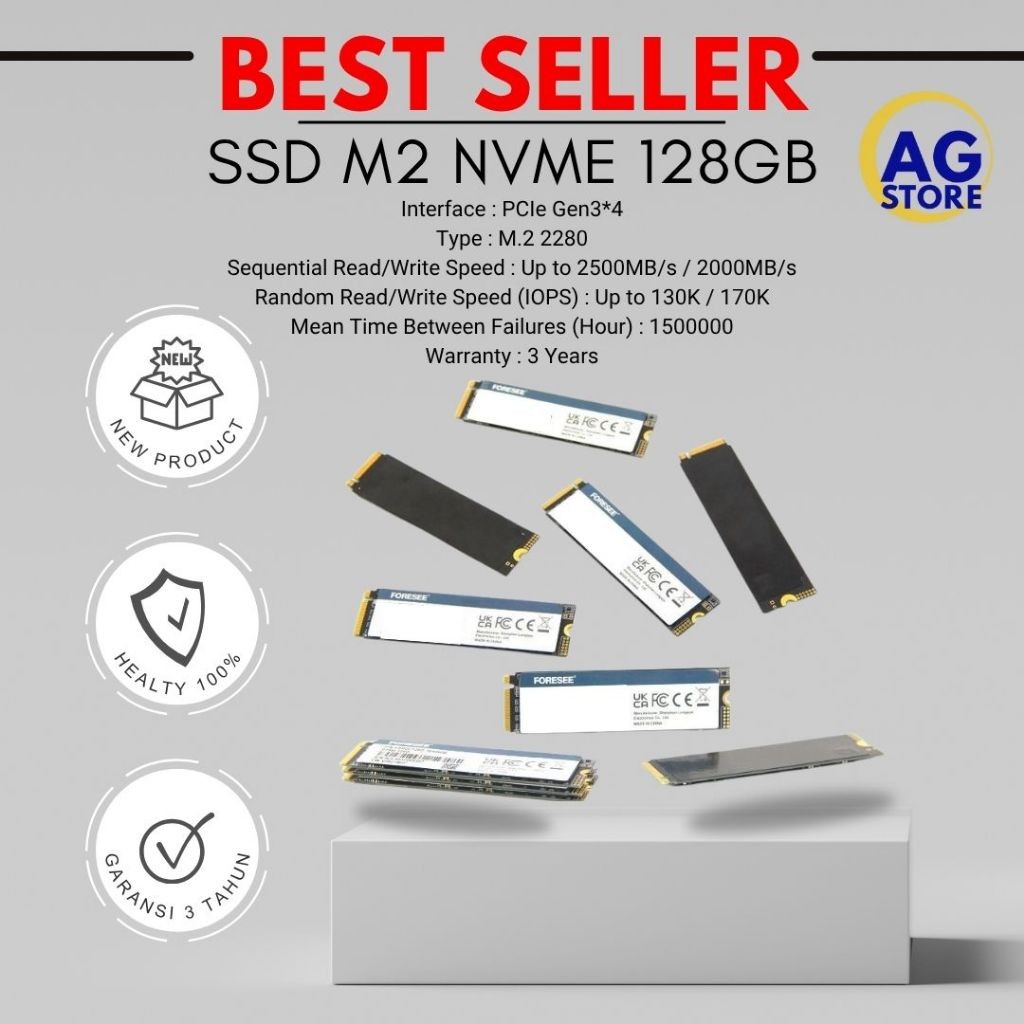 PALING MURAH SSD Nvme 128GB / SSD M2 Nvme 128GB GEN 3 x 4 copotan laptop baru bergaransi