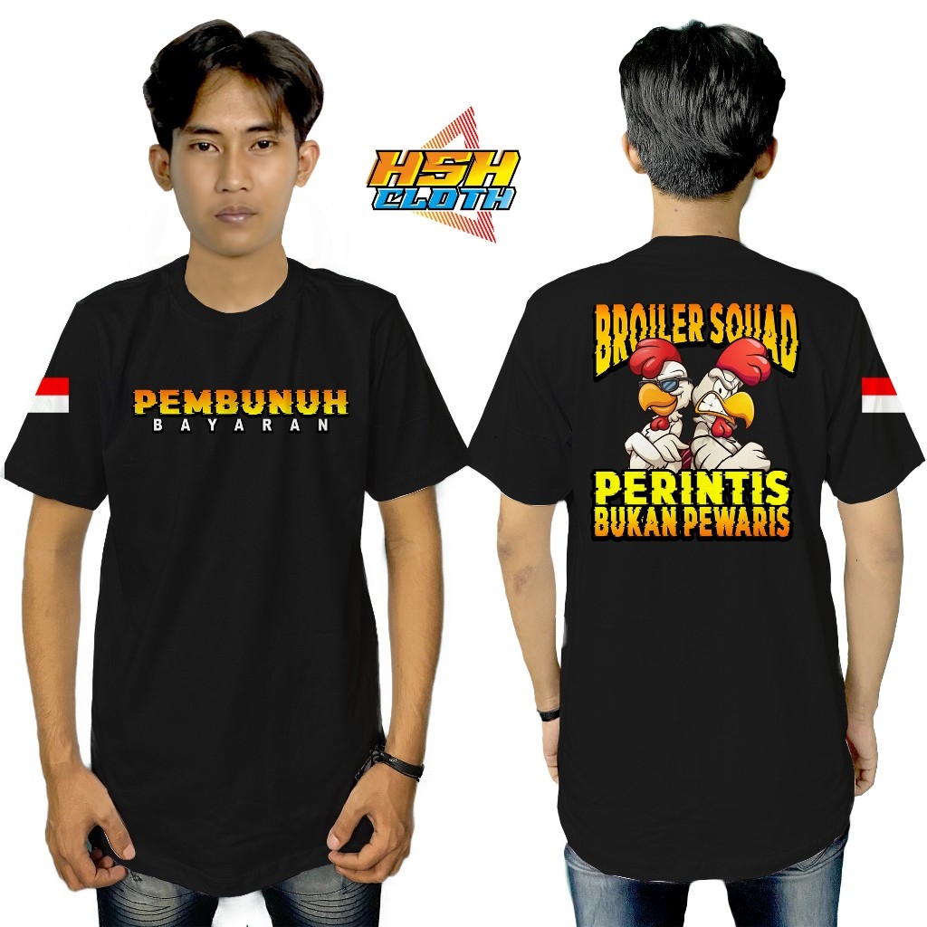 Baju Kaos Distro Peternak  Ayam Broiler Squad Tukang Potong Ayam Bisa Custom - HSHCloth