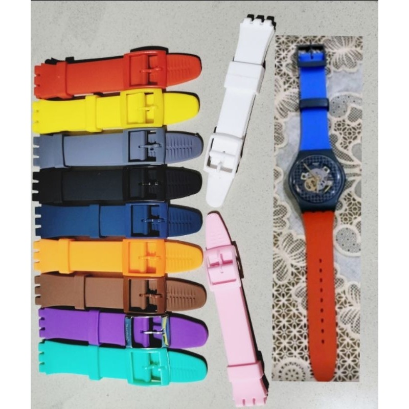 Tali jam Swatch Silicone 19mm dan 17mm Tali jam Swatch Original irony