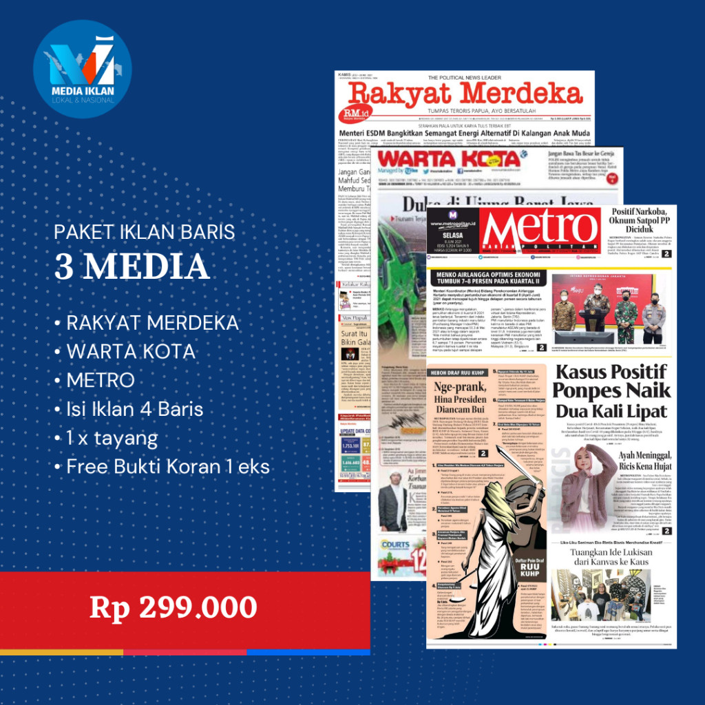 IKLAN KORAN KEHILANGAN BPKB STNK AJB SHM PAKET 3 MEDIA