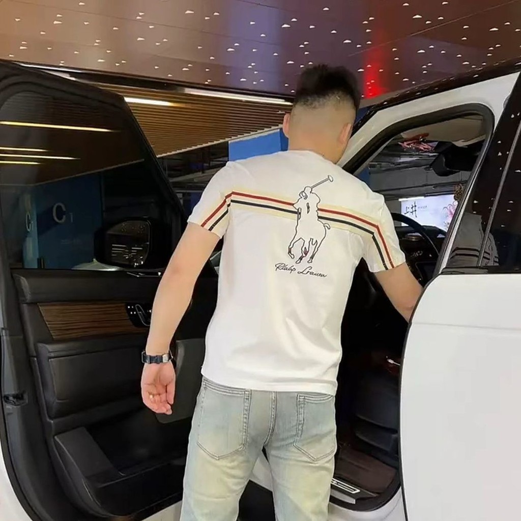 T-shirt kasual lengan pendek, tren, kemeja bernapas setengah lengan, baju bernapas setengah lengan