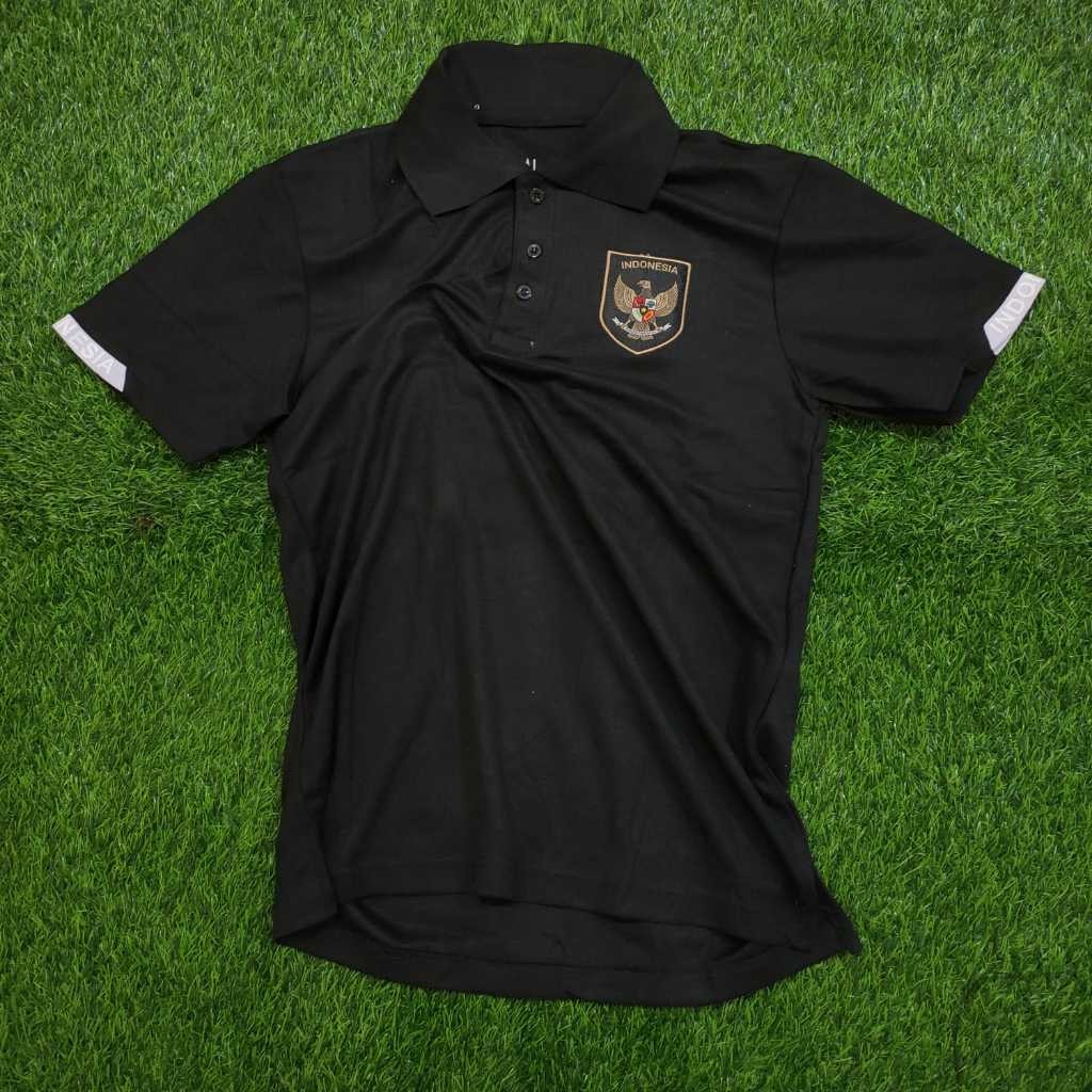 Polo Timnas Indonesia Mills Hitam Katun Lacost