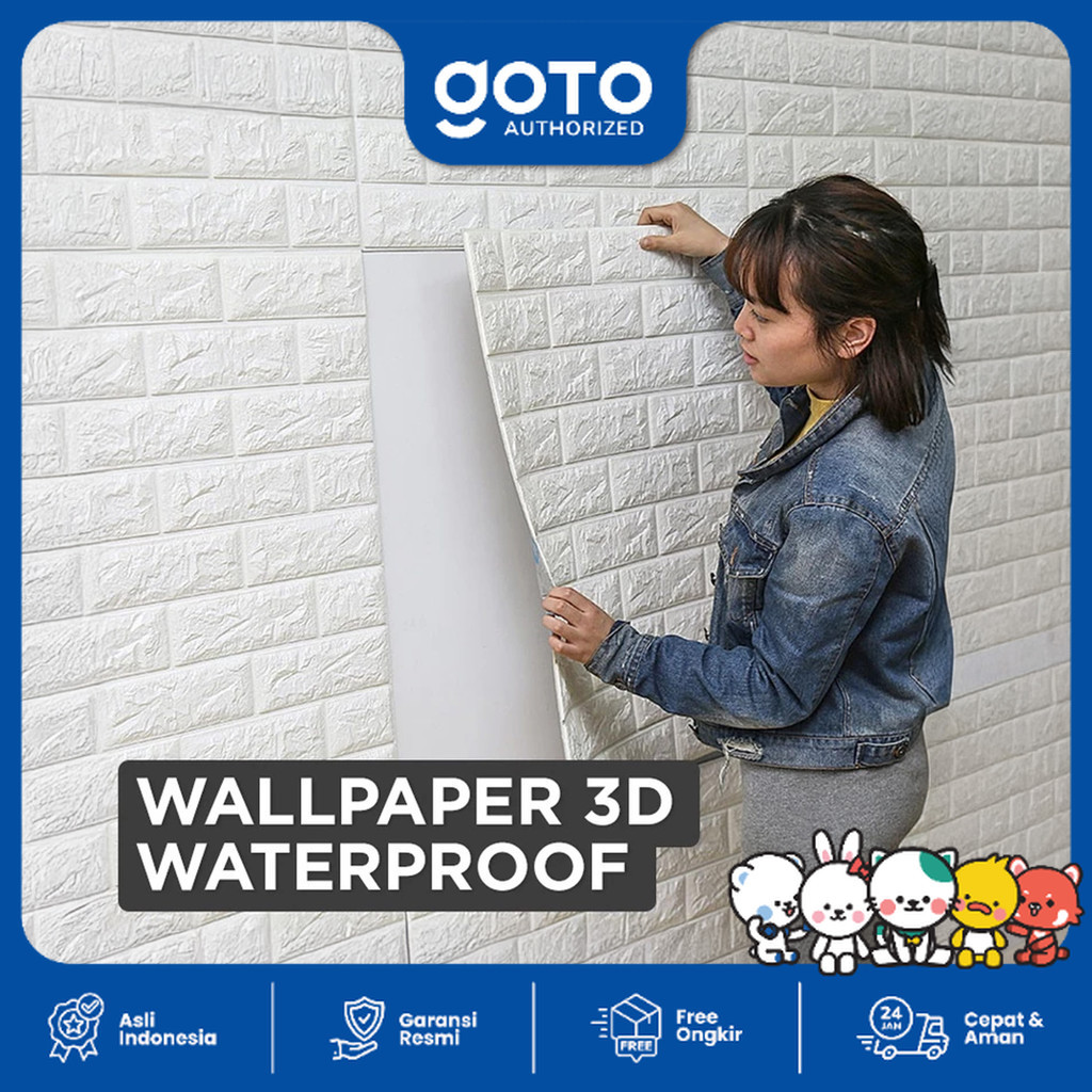 Goto Brick Wallpaper Sticker Dekorasi Dinding Foam Batu Bata 3D