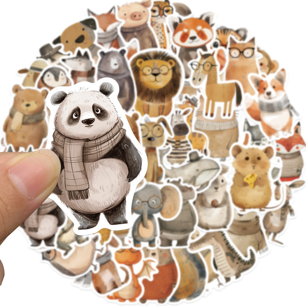 10/25/50pcs Funny Mixed Cartoon Animals Stickers for Travel Luggage Notebook Guitar Laptop Phone Sta