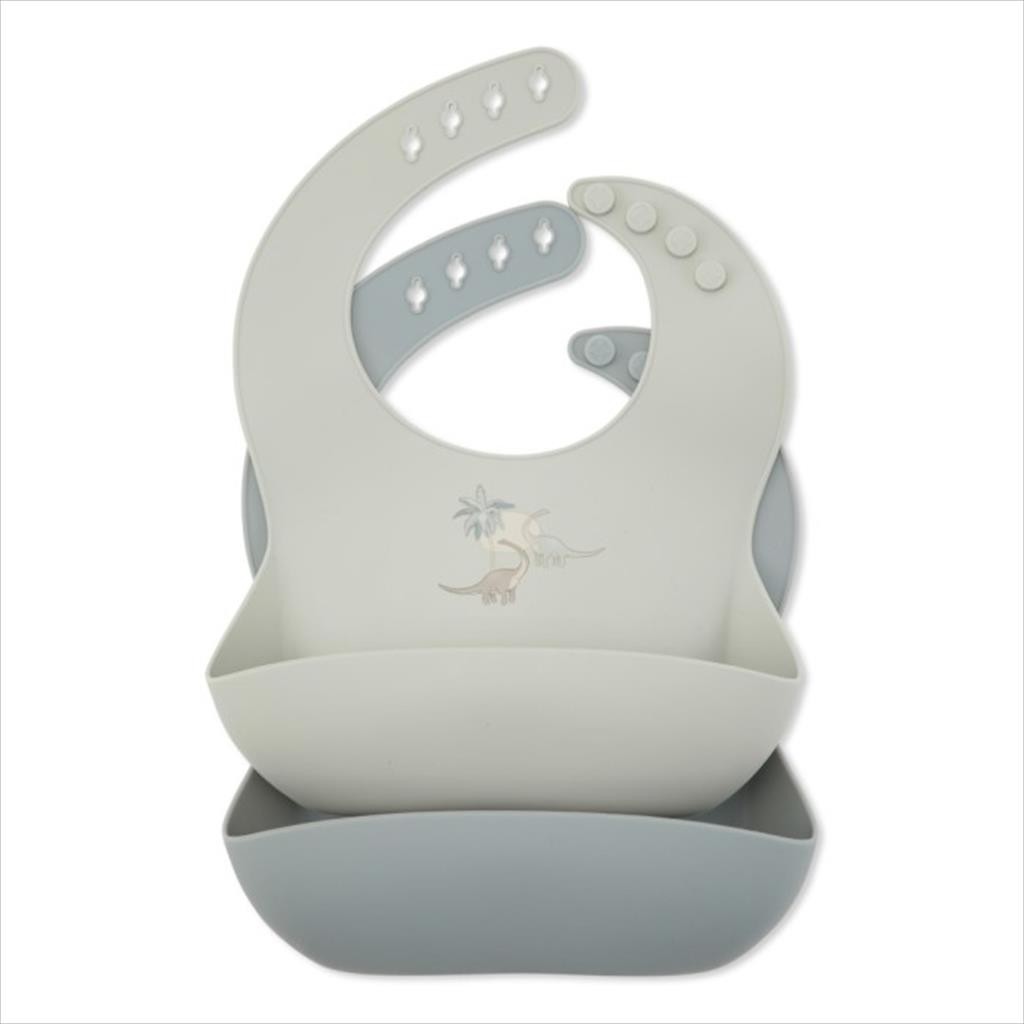 Konges Slojd 2 Pack Silicone Bib - Dino