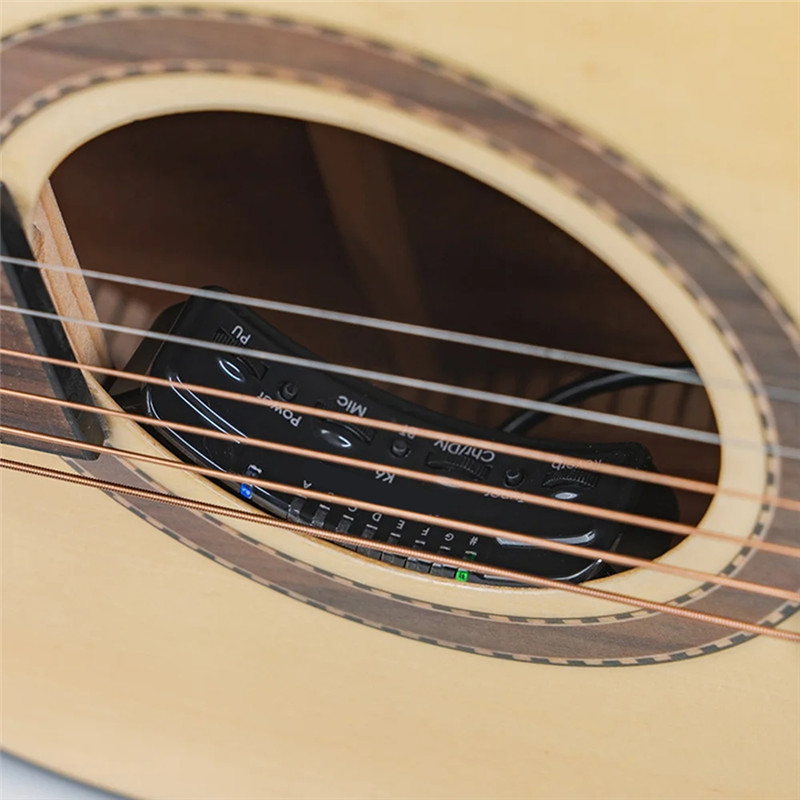 Guitar Pickup Wooden Guitar Sound Hole Pickup Board Double Pickup Resonance/Anti-Howl/BT No Punching