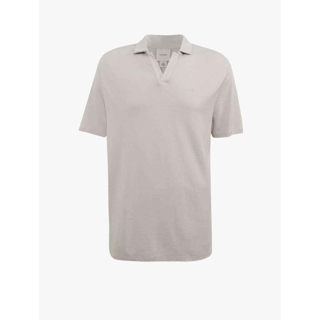Calvin Klein - SS COMBED RIB OPEN COLLAR POLO