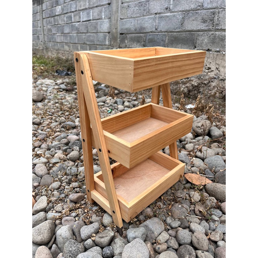 Rak Bawang Susun KAYU JATI Gratis Stiker Tempat Telur Bumbu Dapur Unik Aesthetic Kualitas Premium