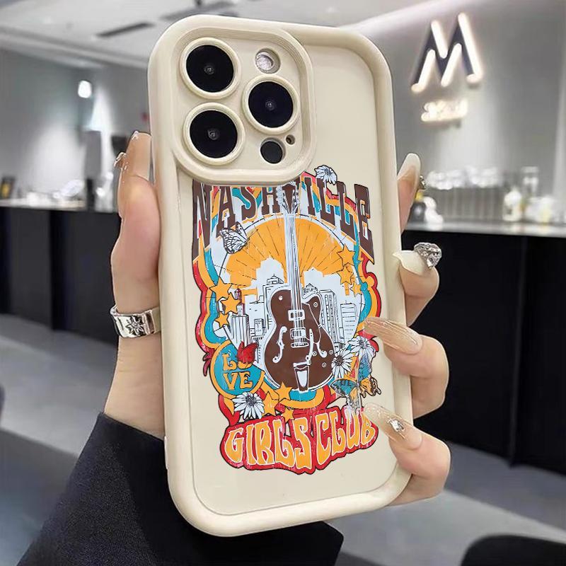 Softcase For Iphone Case 11 Pro 12 Mini 13 15 7 Plus8 Plus 8 X XS Unik Gitar Soft Camera Silicone
